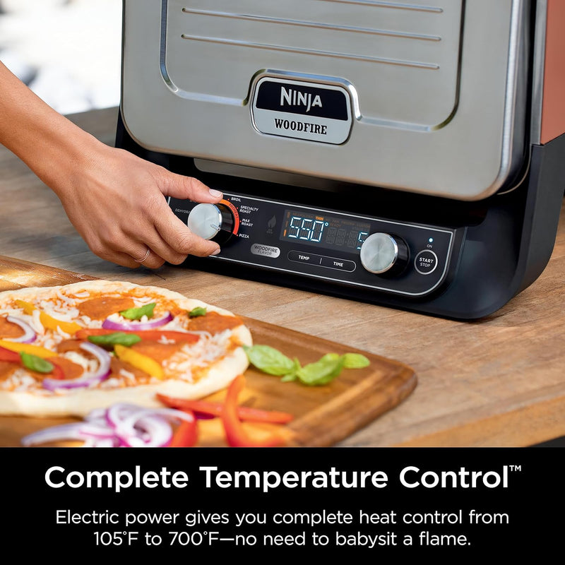 Ninja Woodfire Outdoor Pizza Oven, 8-in-1 Portable Electric Roaster Oven