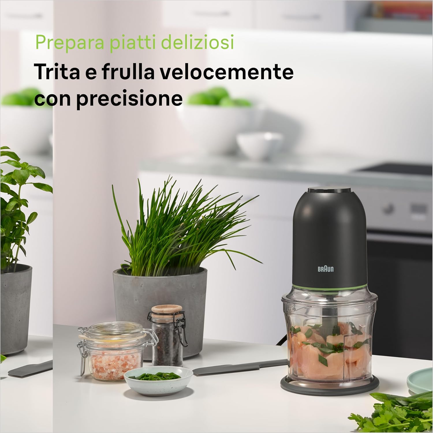 Braun Multipress Chopper Ch3011 Black 500W 4-Blade System Ice Crush