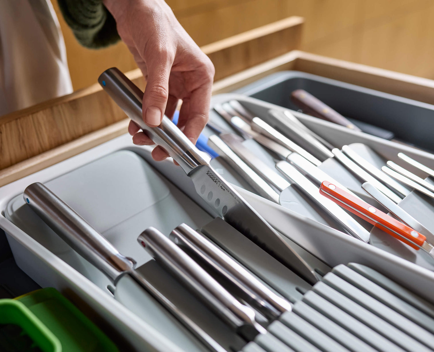 Joseph Joseph DrawerStore Expanding Tiered Cutlery Knife Organiser Recycled