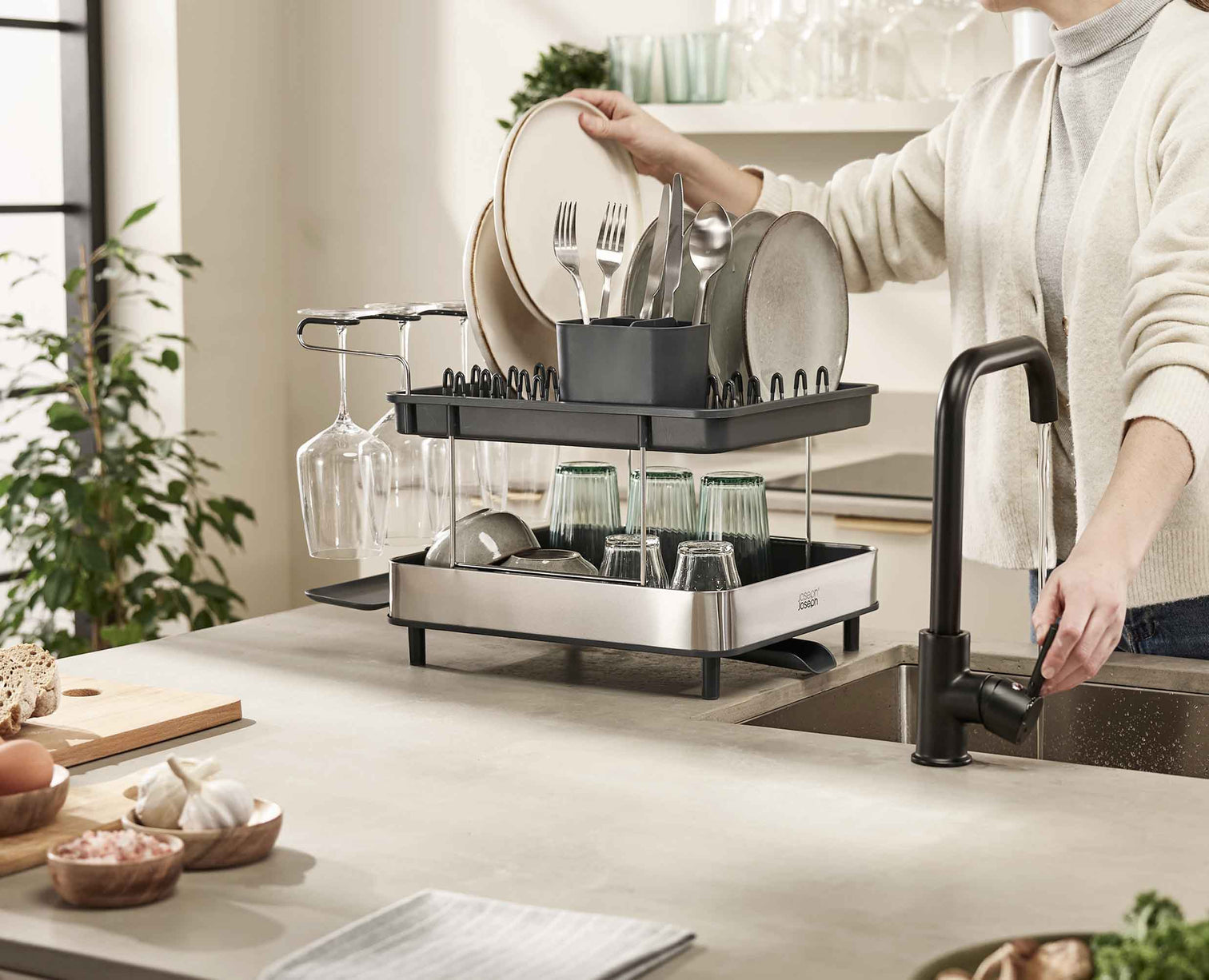 Joseph Joseph Excel™ Stainless-Steel 2-Tier Dish Rack