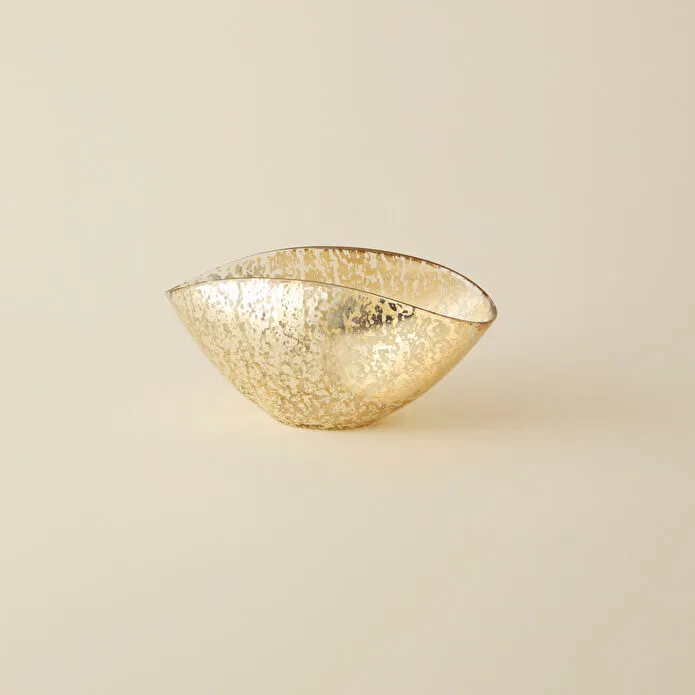 Karaca Home Jolie Decorative Glass Bowl Gold 26.5x13.5 cm Luxury Centerpiece