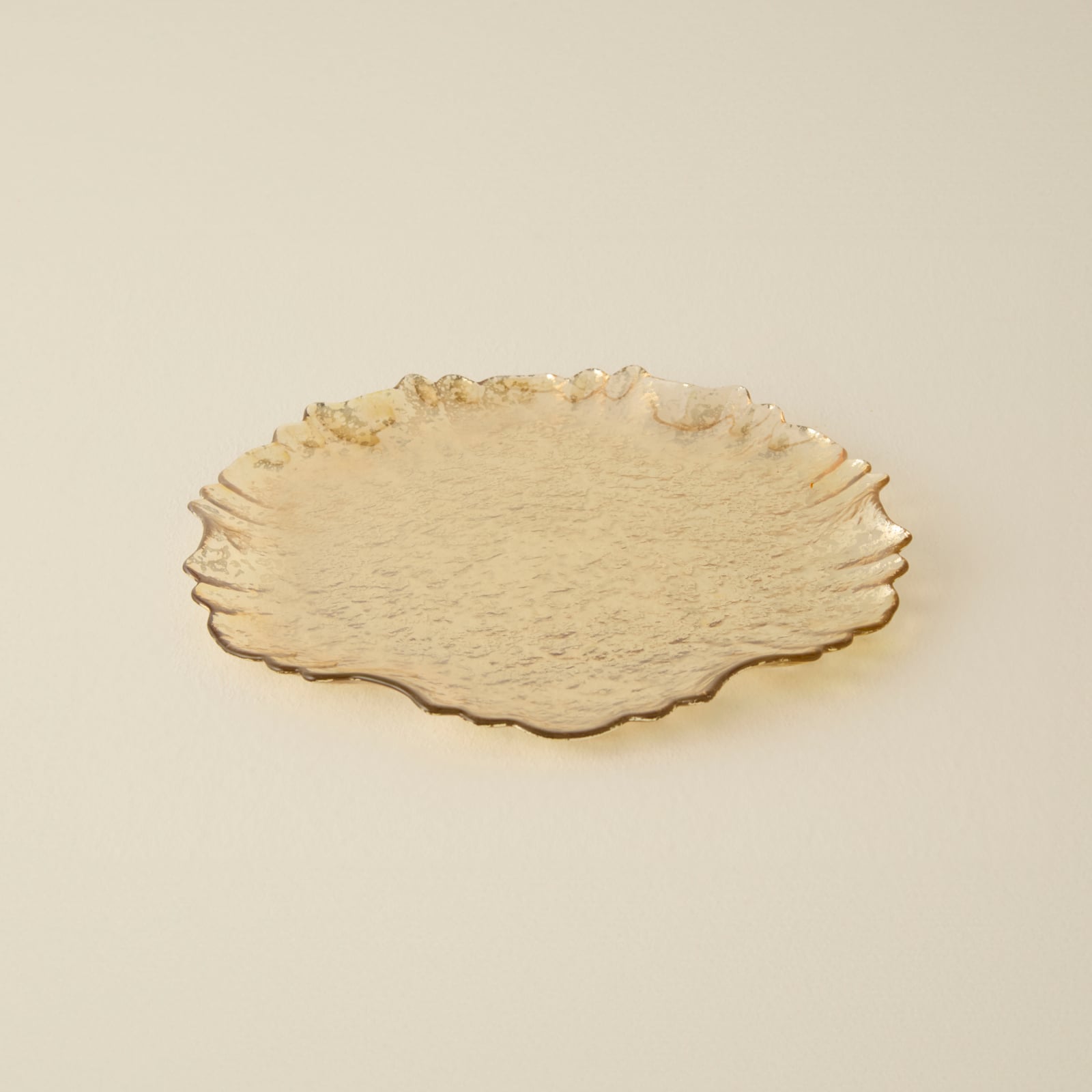 Karaca Home Jolie Decorative Plate 31 cm Gold Textured Scalloped Design New