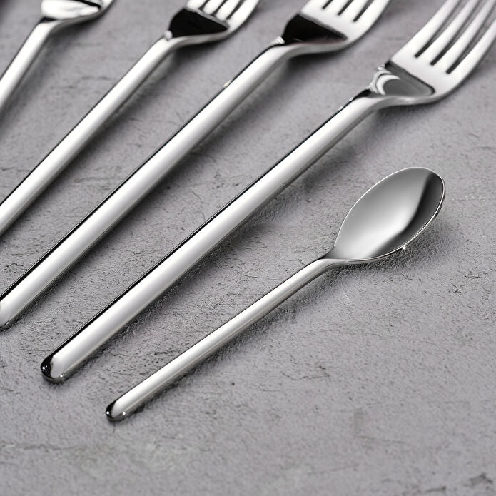 Karaca Premium Kendo Platinum 84-Piece Cutlery Set - 12 Person - Designer Stainless Steel