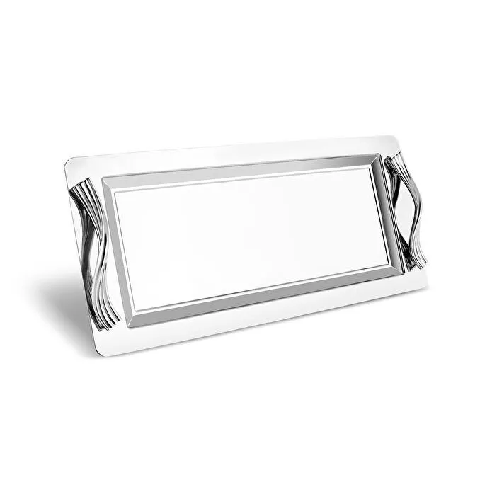 Karaca Ortho Rectangular Serving Tray 40x20cm Premium 18/10 Stainless Steel