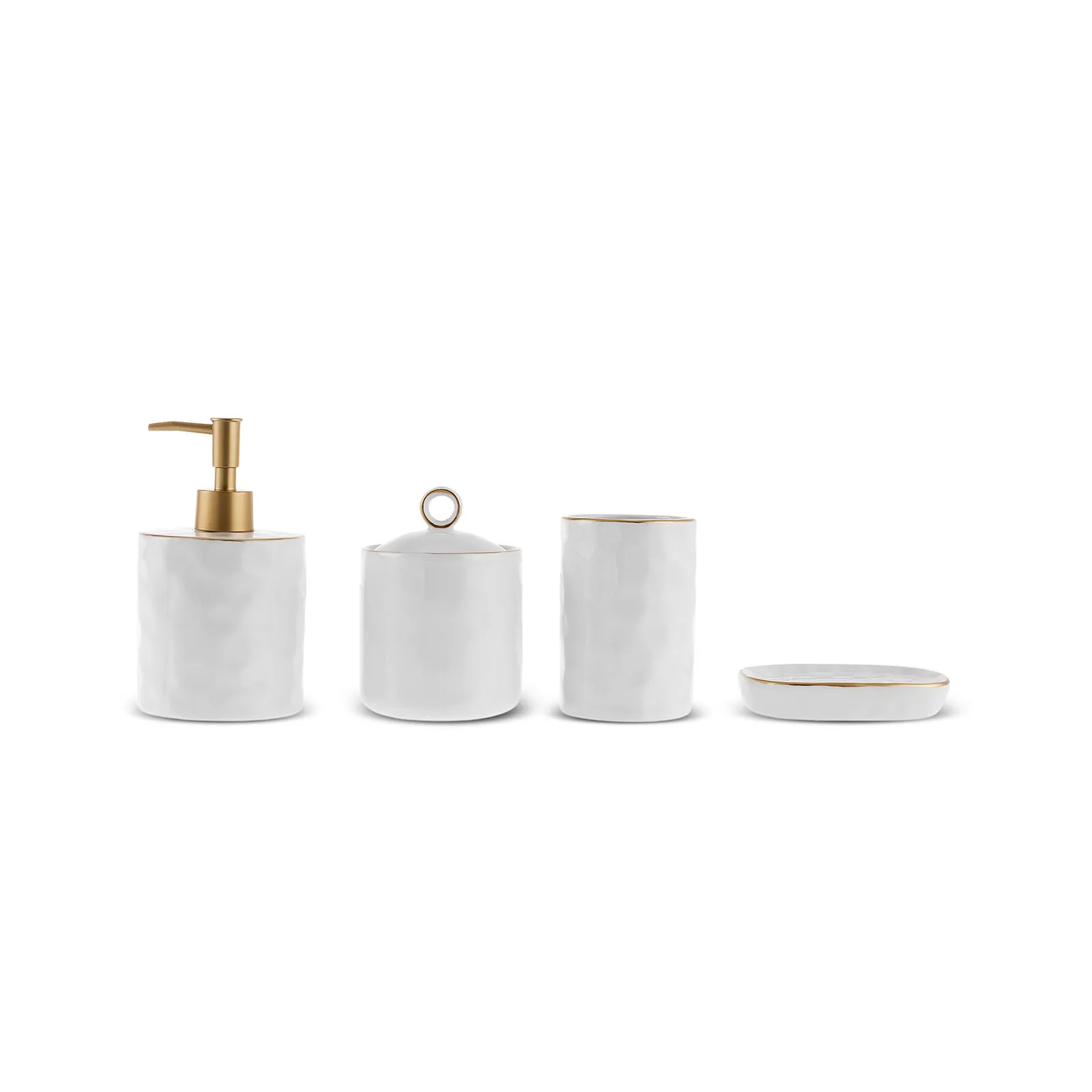 Karaca Lina 4-Piece Ceramic Bathroom Set - Elegant Organizer Set, 8683650324454