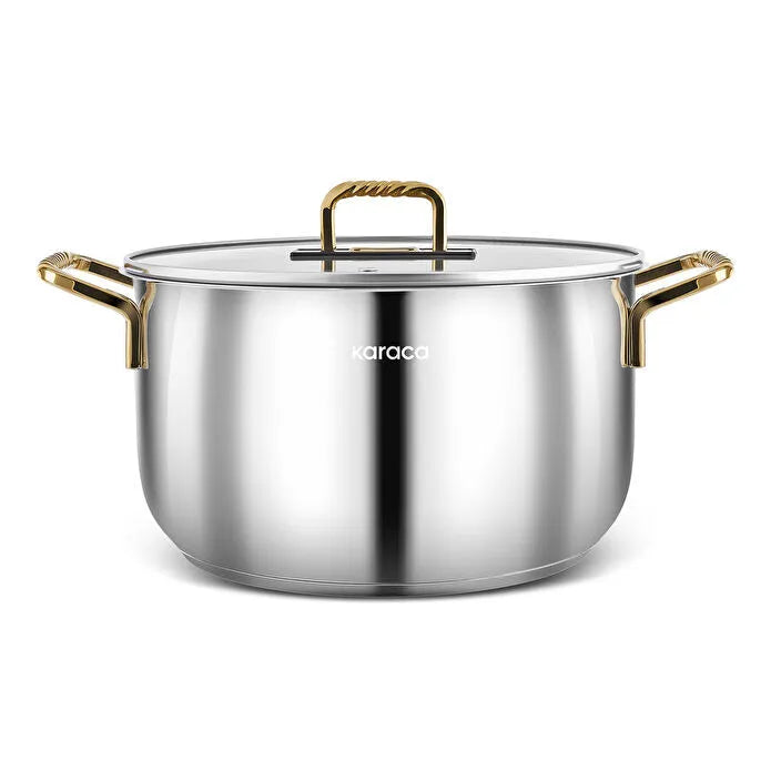 Karaca Gold Elegance 24 cm Stainless Steel Pot 5.28L 18/10 Induction