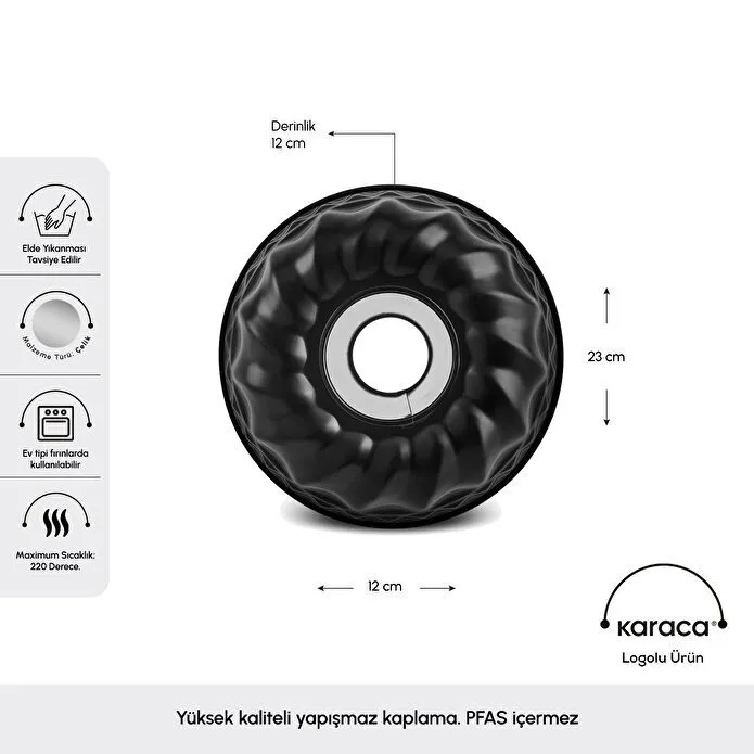 Karaca Bake Pro Sliced Cake Pan Black Non-Stick Italian Design 23cm Professional
