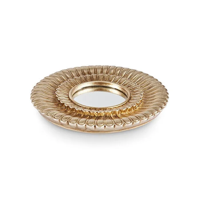 Karaca Elenor Gold Decorative Wall Mirror 21.5 cm Sunburst Floral Design