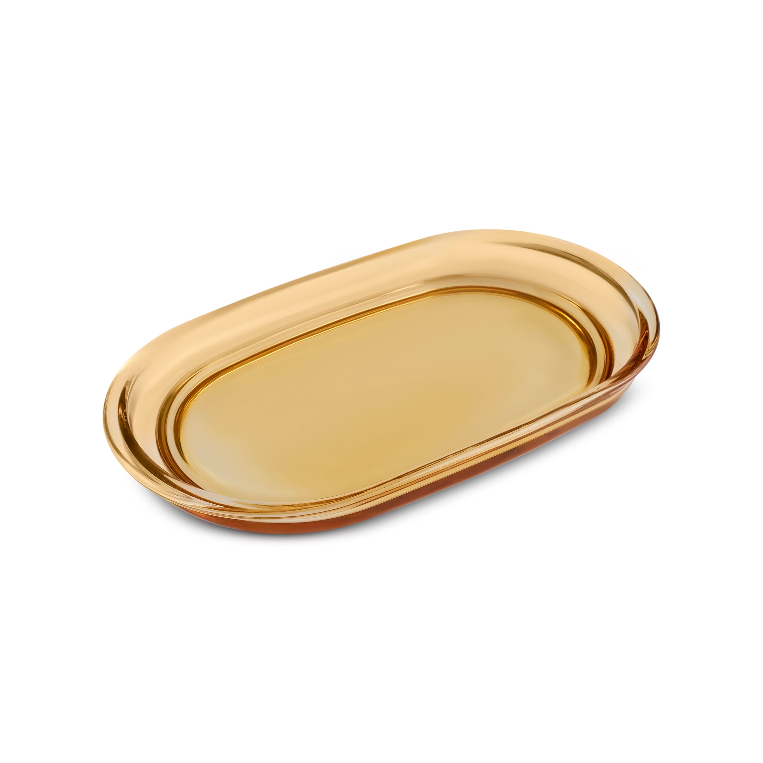 Karaca Home Bellino 3-Piece Bathroom Accessory Set - Amber Glass , 8683650348238