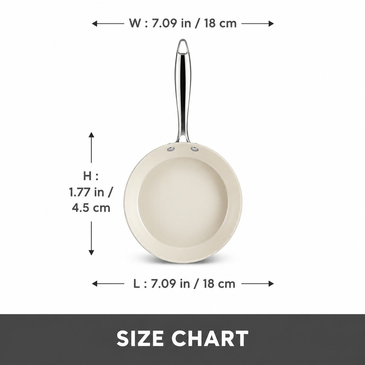 Karaca Swiss Crystal Almond Cream 22 cm Pan top view
