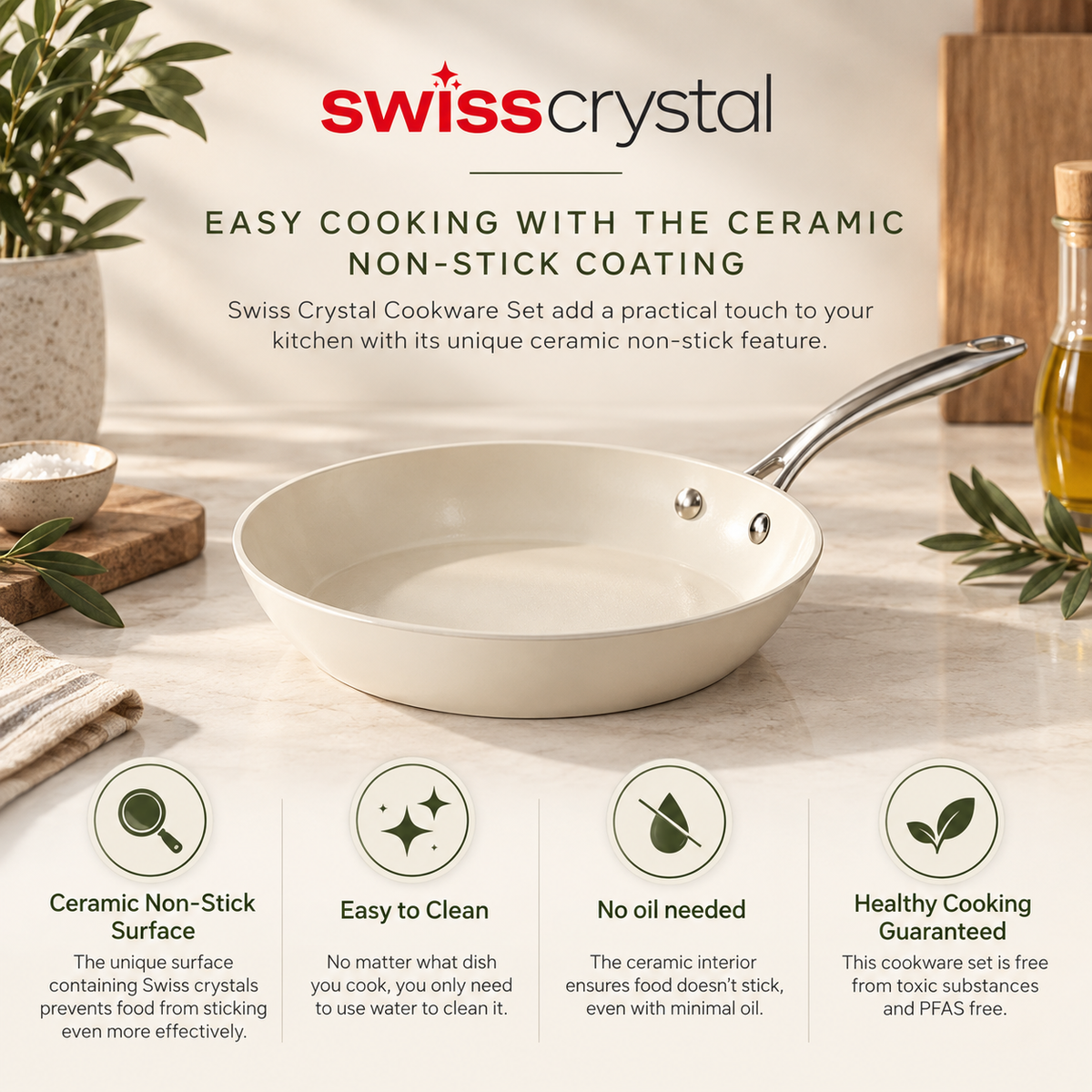Karaca Swiss Crystal Almond Cream 26 cm Pan Lebanon