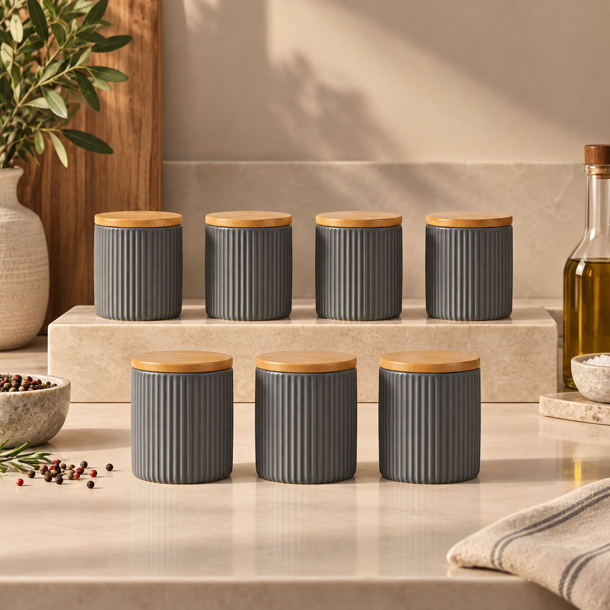 Karaca Massimo 7-Piece Anthracite Spice Set