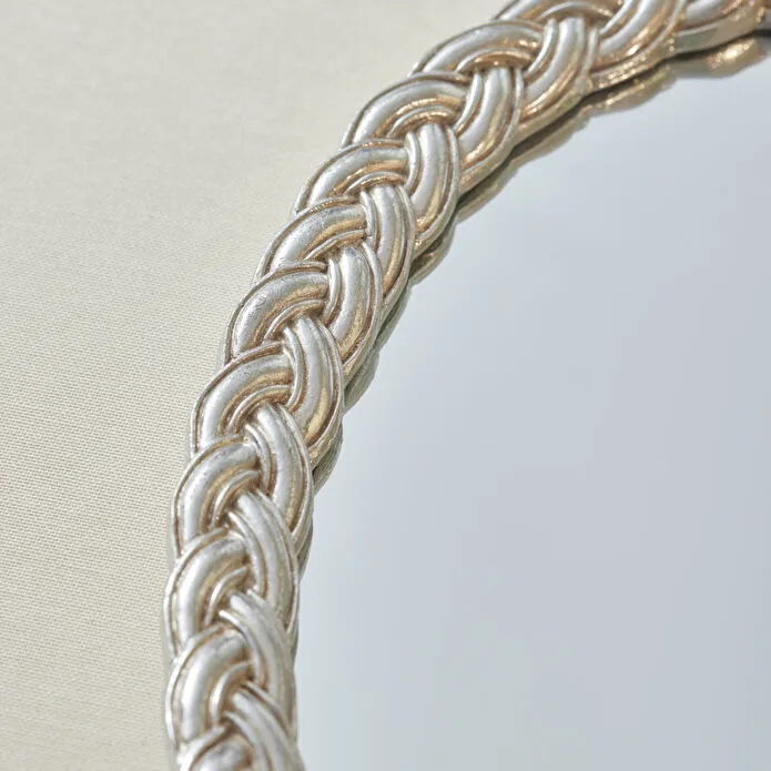 Karaca Marla Silver Mirror Base Decorative Tray 45x24cm Oval Handled New