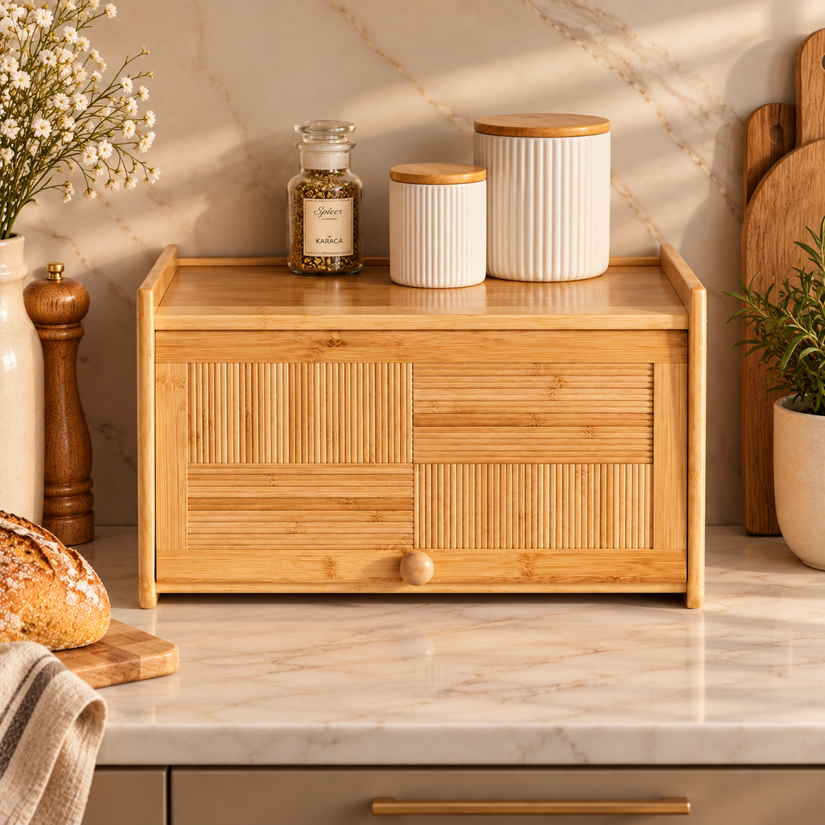 Karaca Massimo Bamboo Bread Box