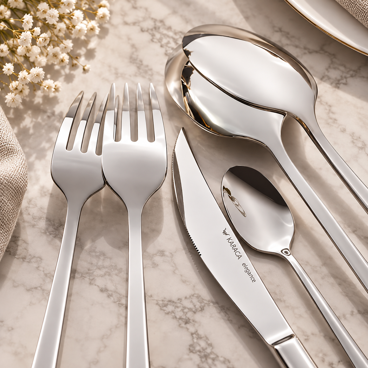 Karaca Tivoli 30-Piece 6-Person Silver Cutlery Set Lebanon