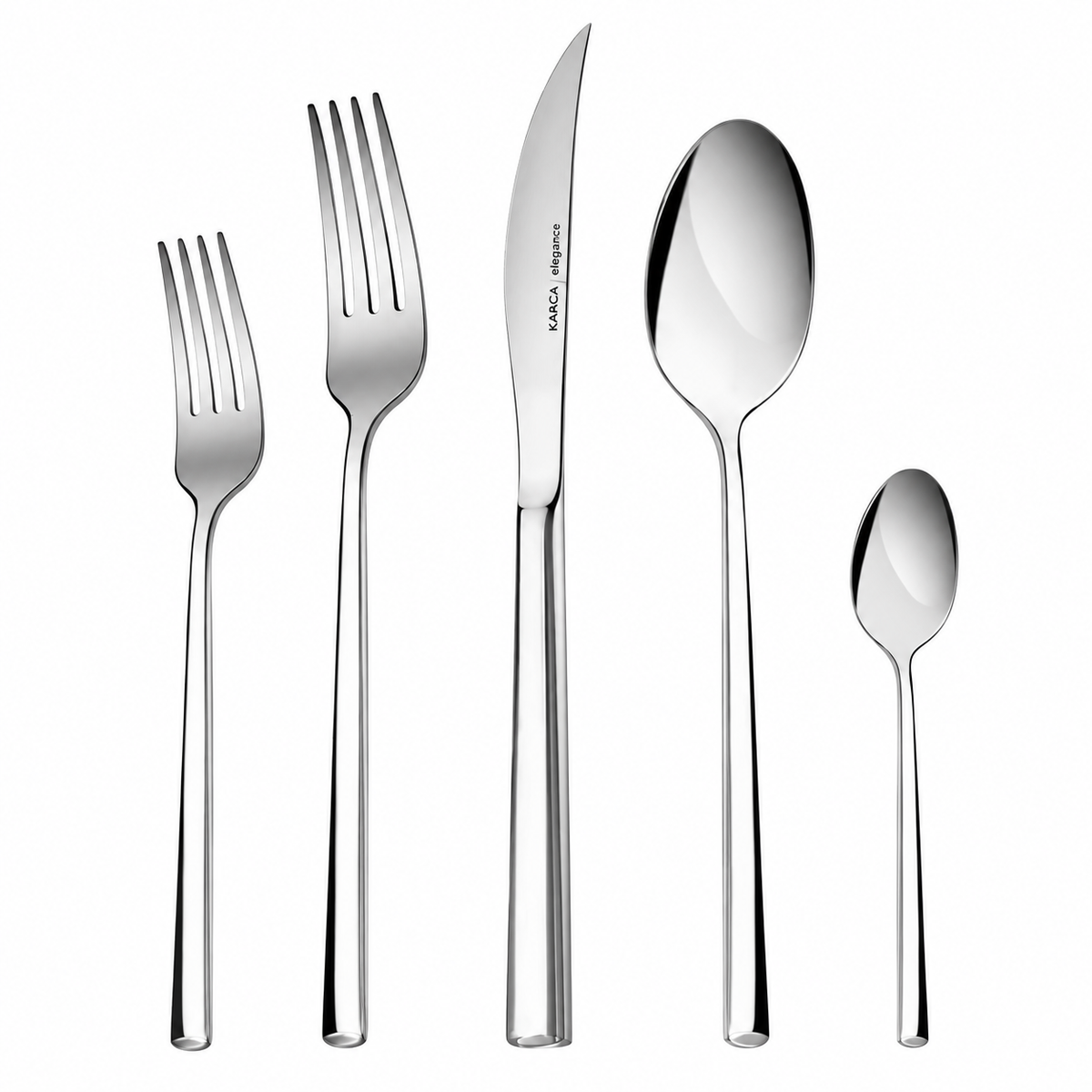 Karaca Tivoli 30-Piece 6-Person Silver Cutlery Set close-up