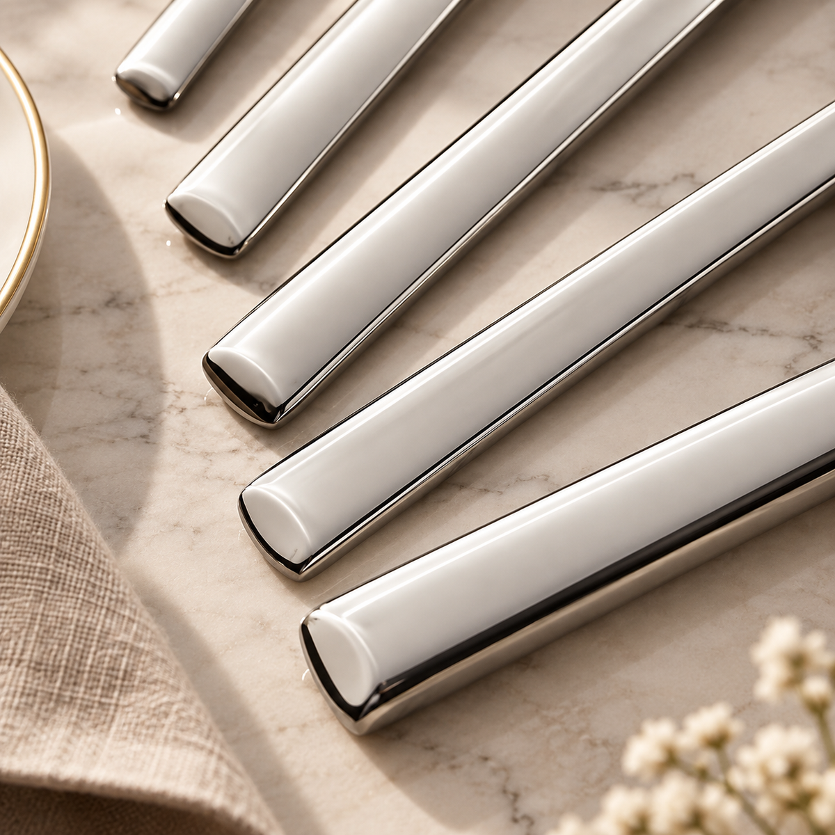Karaca Tivoli 30-Piece 6-Person Silver Cutlery Set detail
