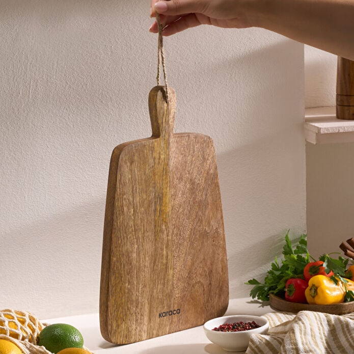Karaca Premium Mango Square Cutting and Serving Board 33x21cm Food-Safe New