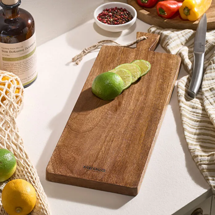 Karaca Premium Mango Wood Cutting and Serving Board 40x15cm Food-Safe Natural