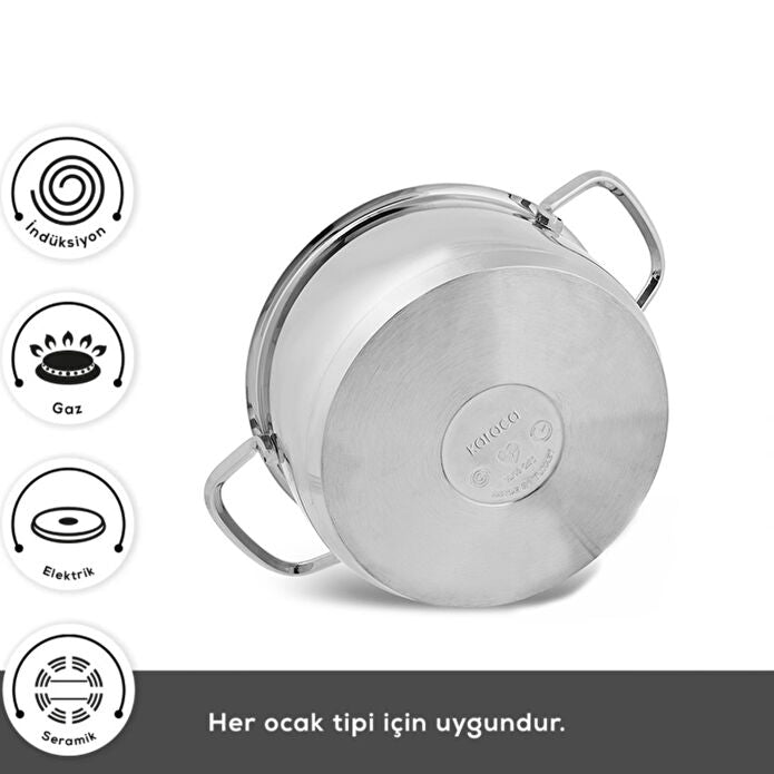 Karaca Sakura PowerSteel 8-Piece Cookware Set - 316+ Surgical Grade Stainless Steel - Induction Ready