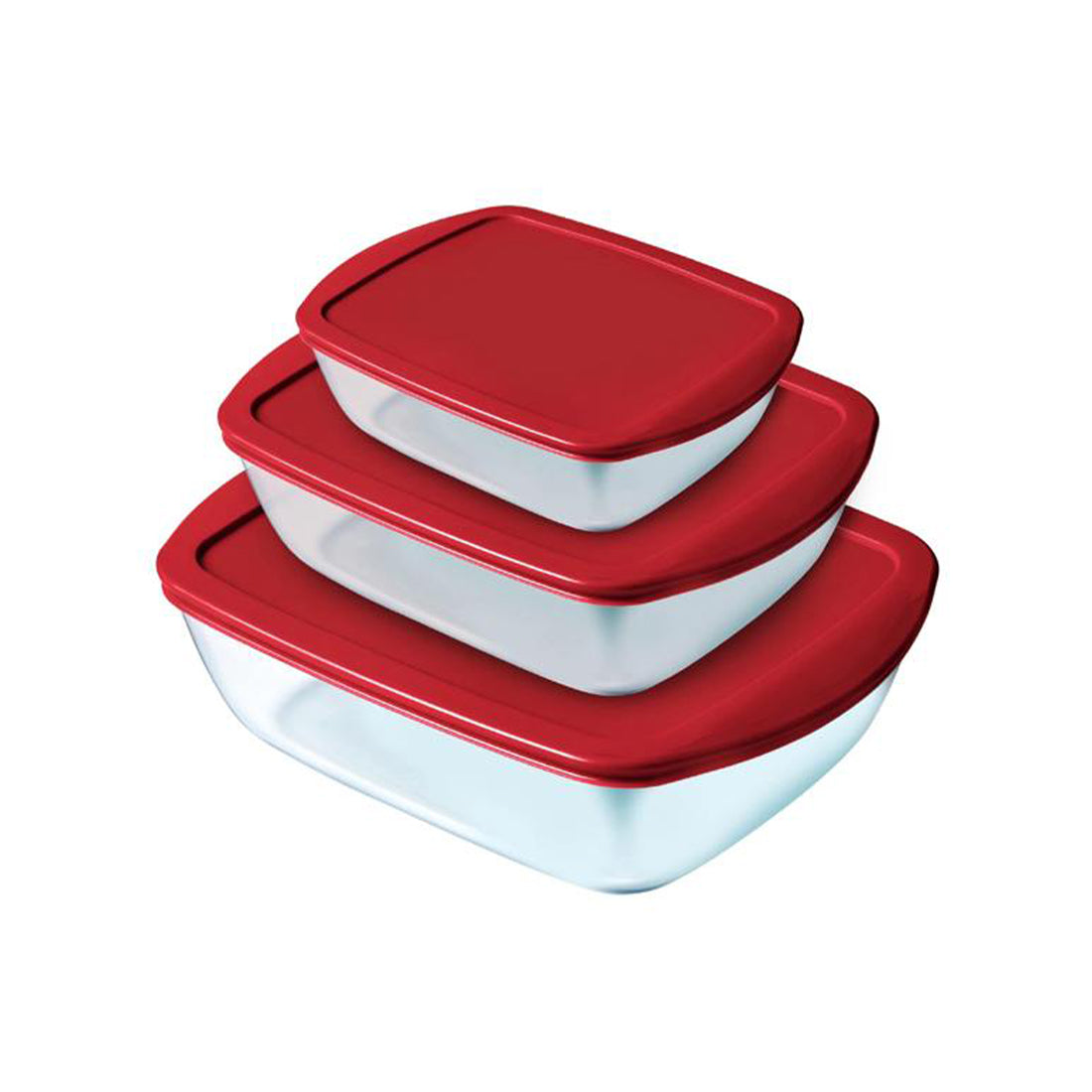 Pyrex Cook & Store Set of 3 Roasters with Red Lid – Buy in Lebanon