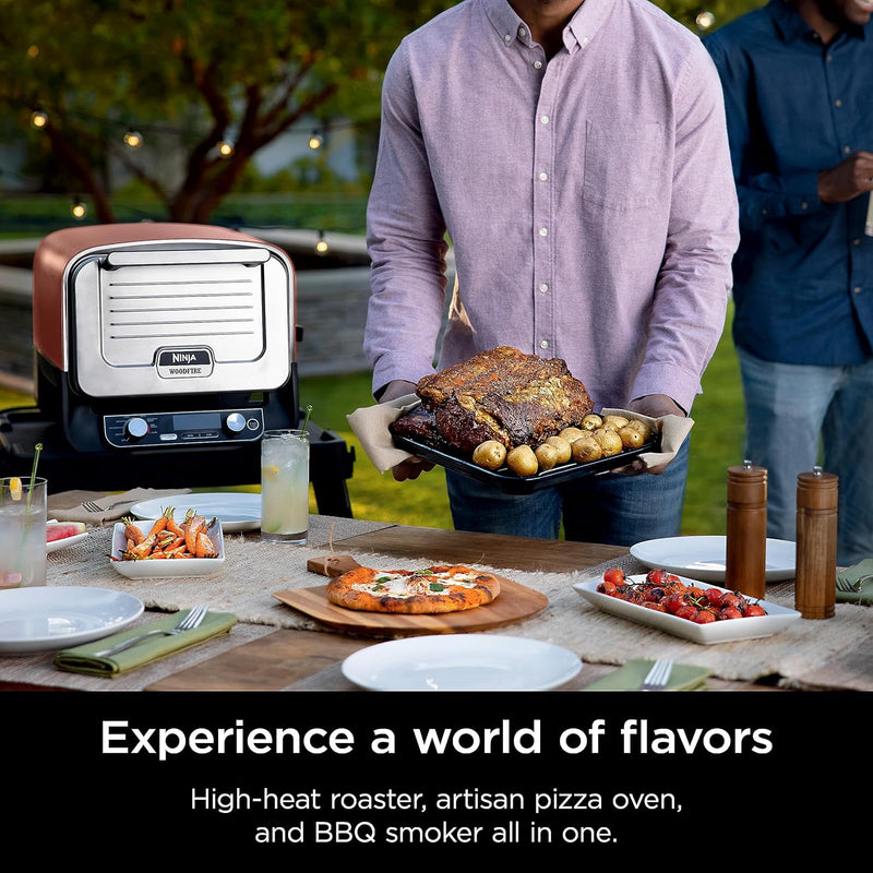 Ninja Woodfire Outdoor Pizza Oven, 8-in-1 Portable Electric Roaster Oven