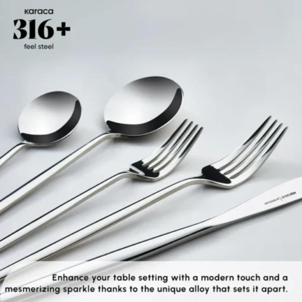 Karaca Mild 84-Piece 12-Person Silver Cutlery Set