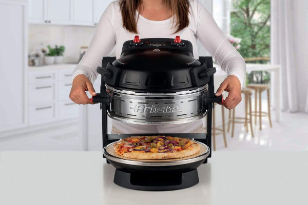 Ariete Double Pizza Oven 2300W Dual Deck Electric Manakish Maker Stone Black