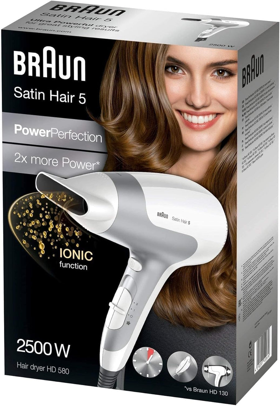 Braun Satin Hair 5 Powerperfection Dryer 2500W Ionic Hd580E Brhd580E New Box