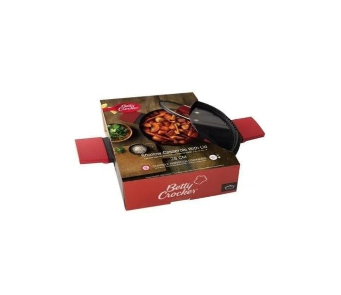 Betty Crocker Shallow Casserole with Lid 28 cm – Black