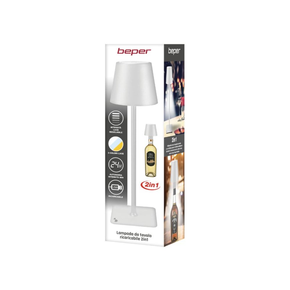 Beper Rechargeable Table Lamp 2 In 1 - White – Buy in Lebanon