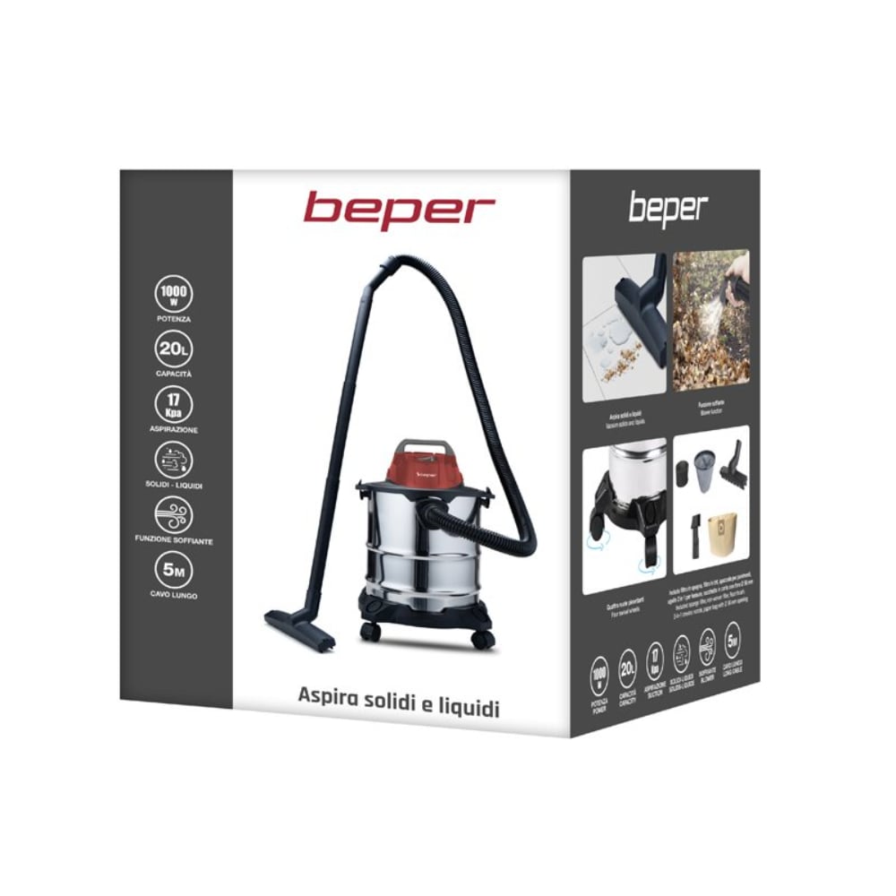 Beper Wet And Dry Vacuum Cleaner Capacity Of 20L, 1000W, 5M Cable, 2-In-1 – Buy in Lebanon