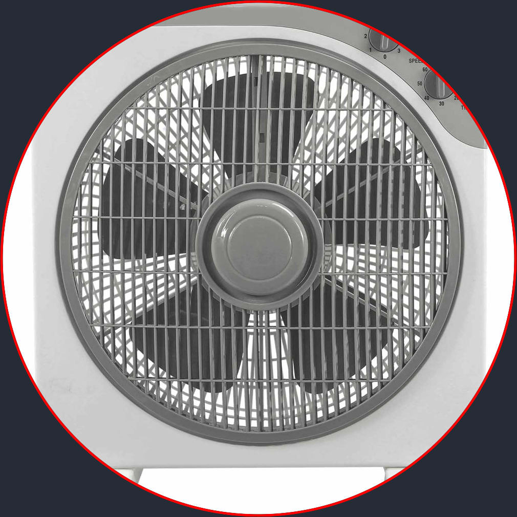 Wave Box Fan 12 Inch 3 Speed 40W Grey