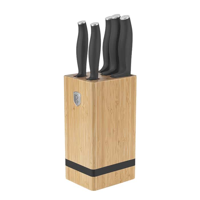 Berlinger Haus 6-Piece Knife Set Bamboo Stand Anthracite Collection