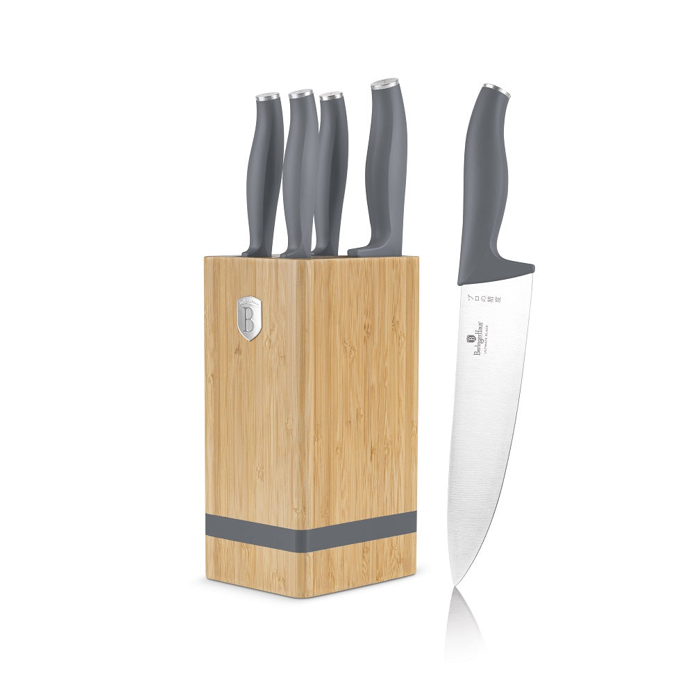 Berlinger Haus 6-Piece Knife Set Bamboo Stand Anthracite Collection