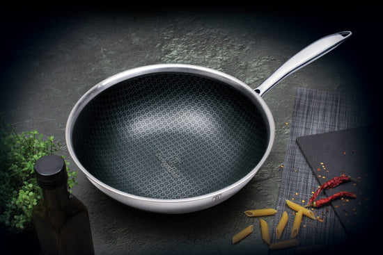 Berlinger Haus Eternal Stainless Steel Wok 28cm Non-Stick Scratch-Proof Inox