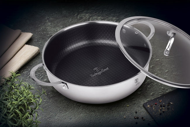 Berlinger Haus Eternal Shallow Pot with Lid 28cm 3.8L Non-Stick Inox