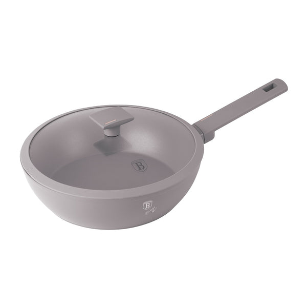 Berlinger Haus 24cm Deep Fry Pan With Lid Taupe TitanPro Non-Stick Induction