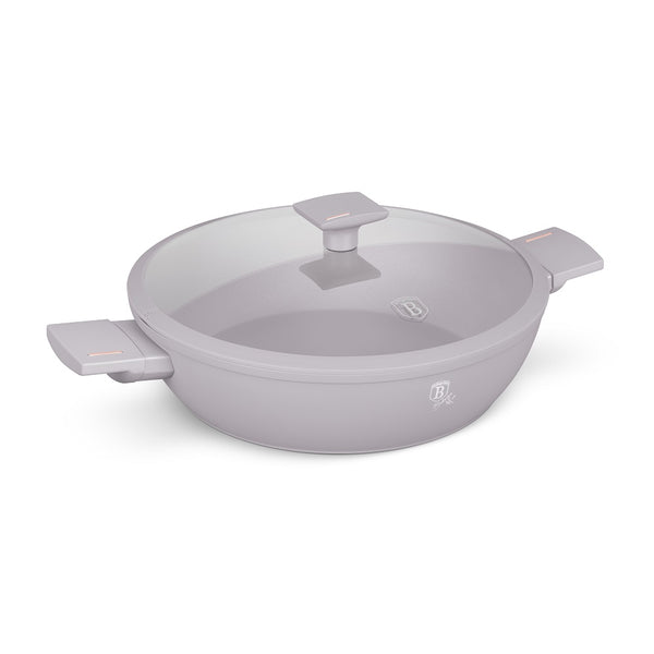 Berlinger Haus 28cm Shallow Pot With Lid Taupe TitanPro Non-Stick Induction