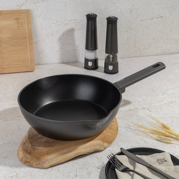 Berlinger Haus 28cm Deep Fry Pan 2 Pouring Mouths Anthracite TitanPro Non-Stick
