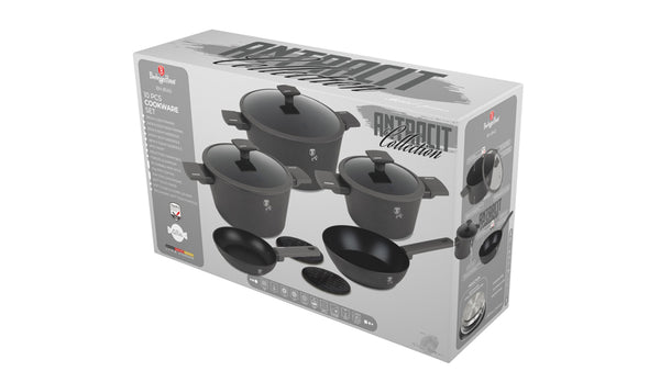 Berlinger Haus 10pc Cookware Set Anthracite TitanPro Non-Stick Induction Base
