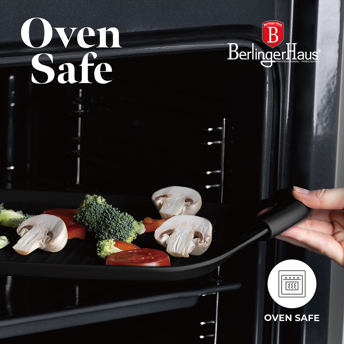 Berlinger Haus Black Matt Collection Grill Plate 47cm – Induction – view 4