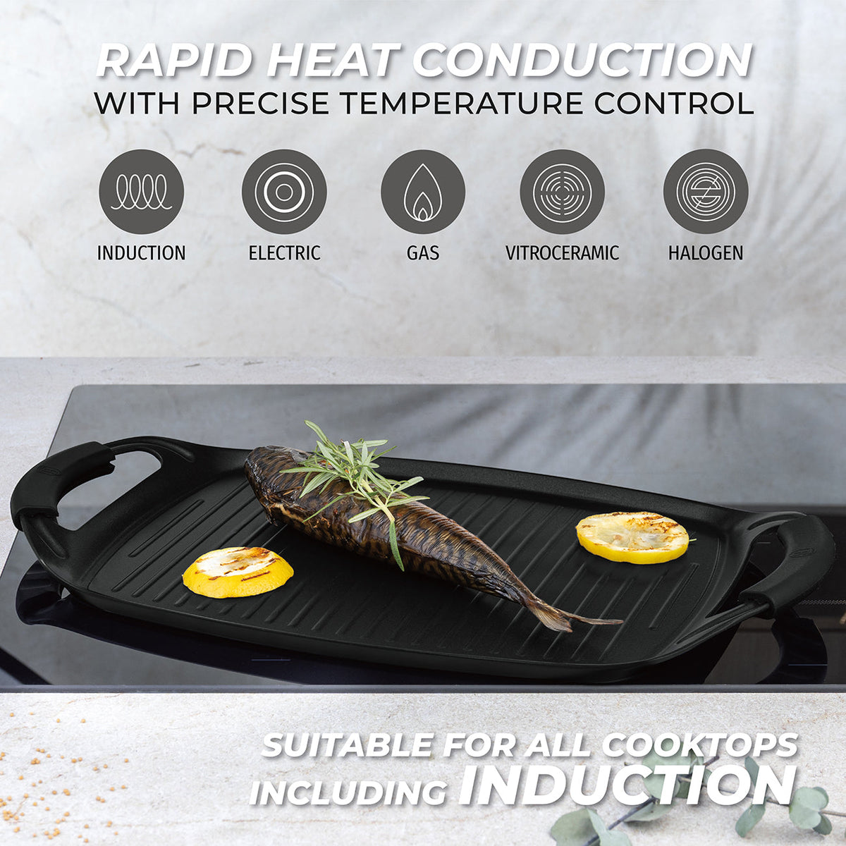 Berlinger Haus Black Matt Collection Grill Plate 47cm – Induction – view 3