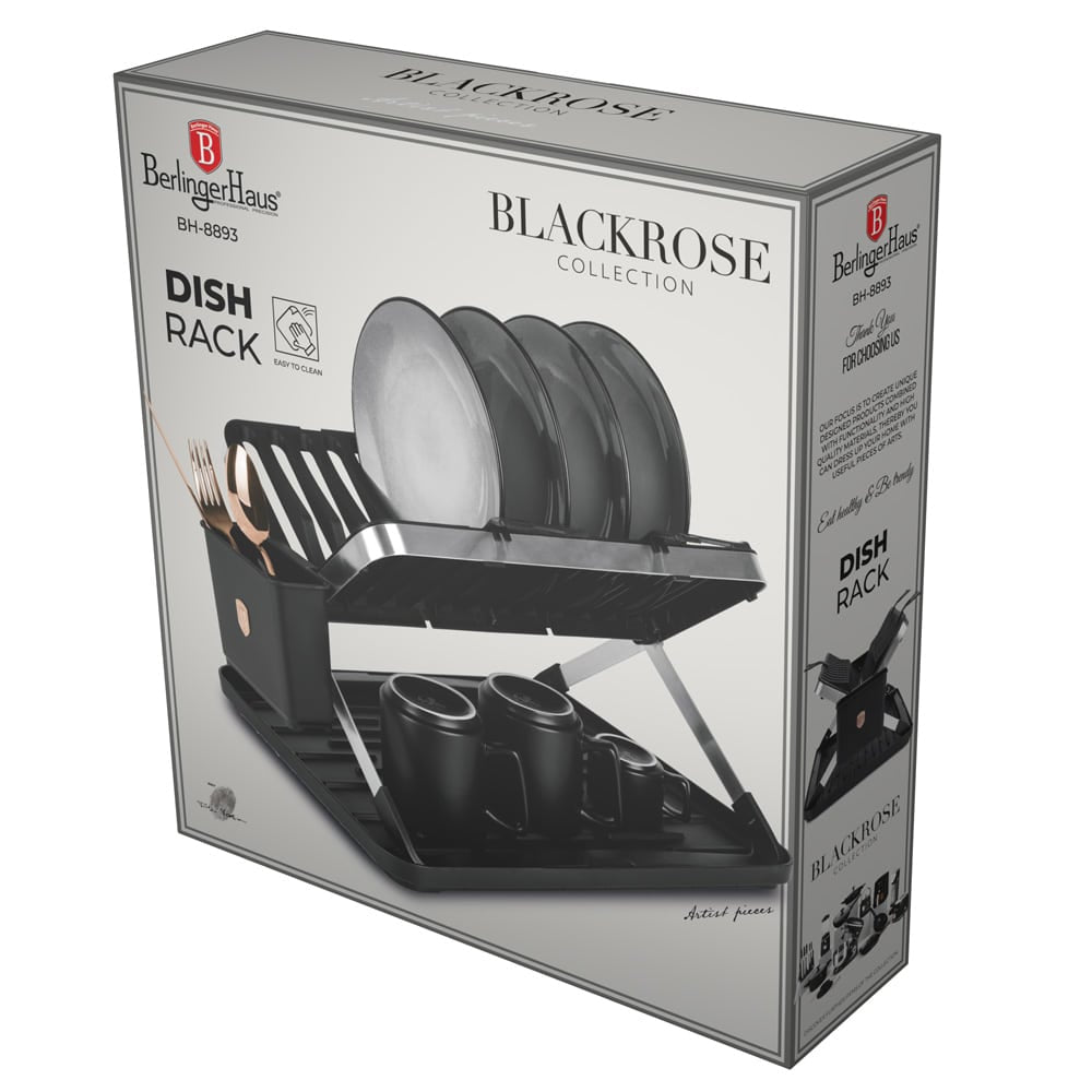 Berlinger Haus Dish Rack Multi-Level Black Rose Gold Stainless Steel