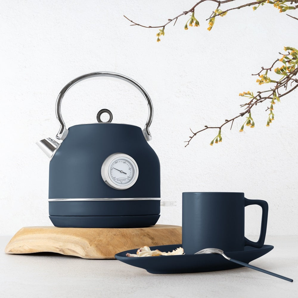 Berlinger Haus Electric Kettle 1.7L 2200W Built-In Thermometer Deep Sea