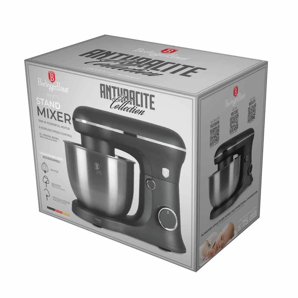 Berlinger Haus Stand Mixer 5L 1500W 6-Speed Planetary Mixer