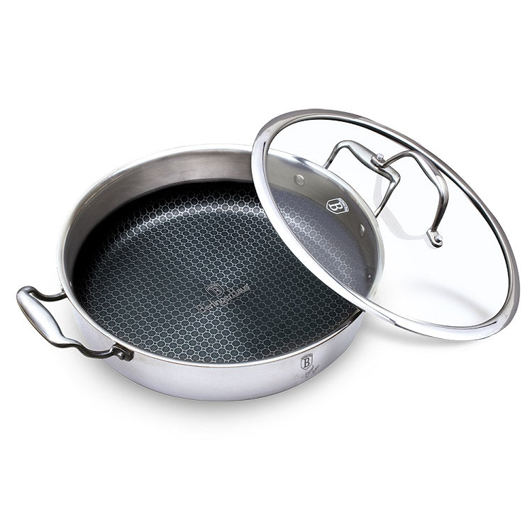 Berlinger Haus Eternal Shallow Pot with Lid 28cm 3.8L Non-Stick Inox