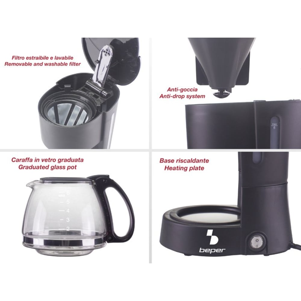 Beper Drip Coffee and Barley Machine 600ML
