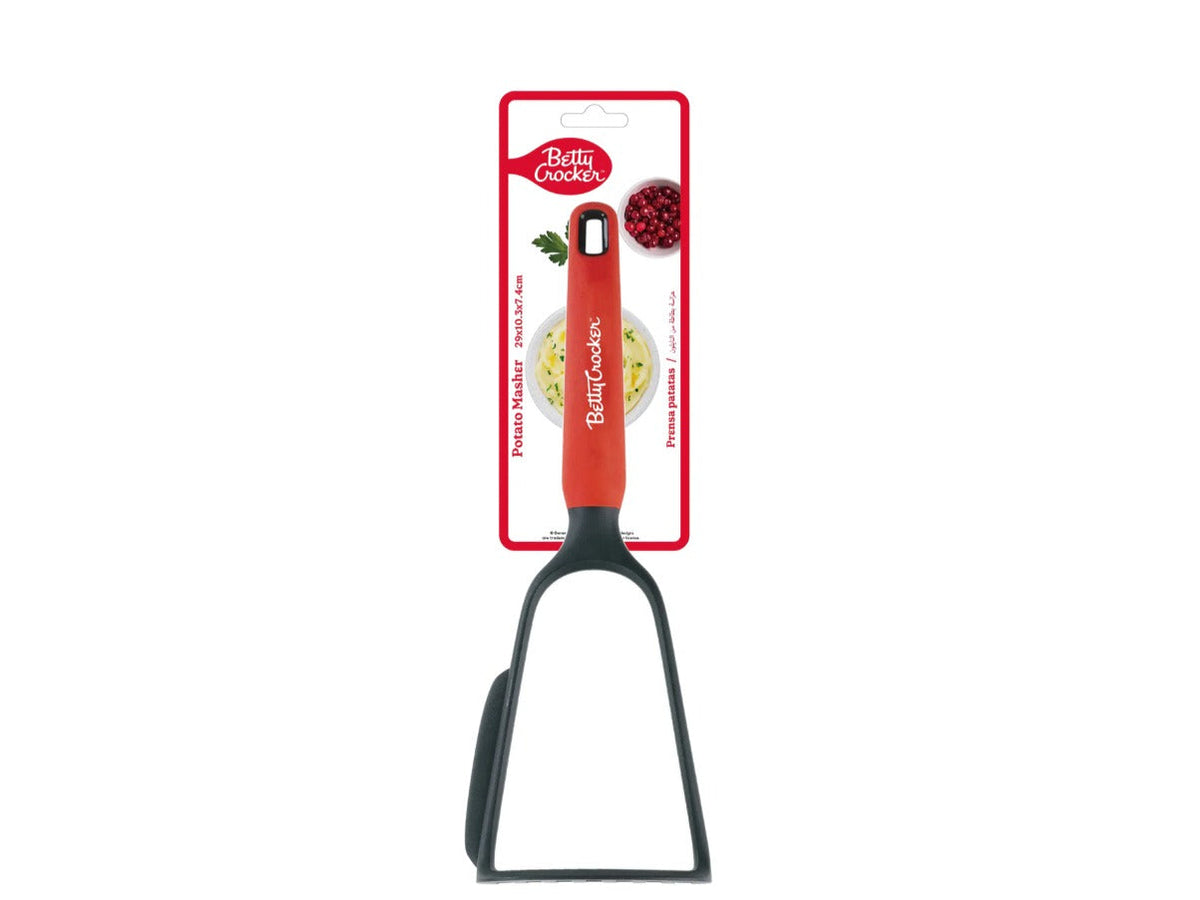Betty Crocker Nylon Potato Masher 29 cm – Black and Red
