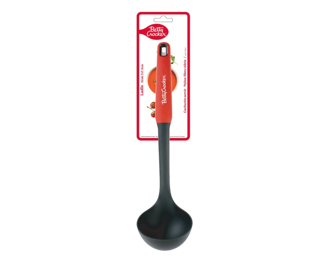 Betty Crocker Nylon Ladle 32 cm – Black and Red
